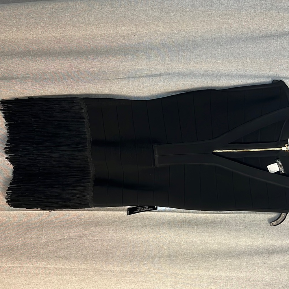 Beautiful black dress with fringe.